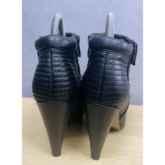 Kristin Cavallari Chinese Laundry Quilted Open Toe Leather Booties Size 9.5 - Picture 6 of 10